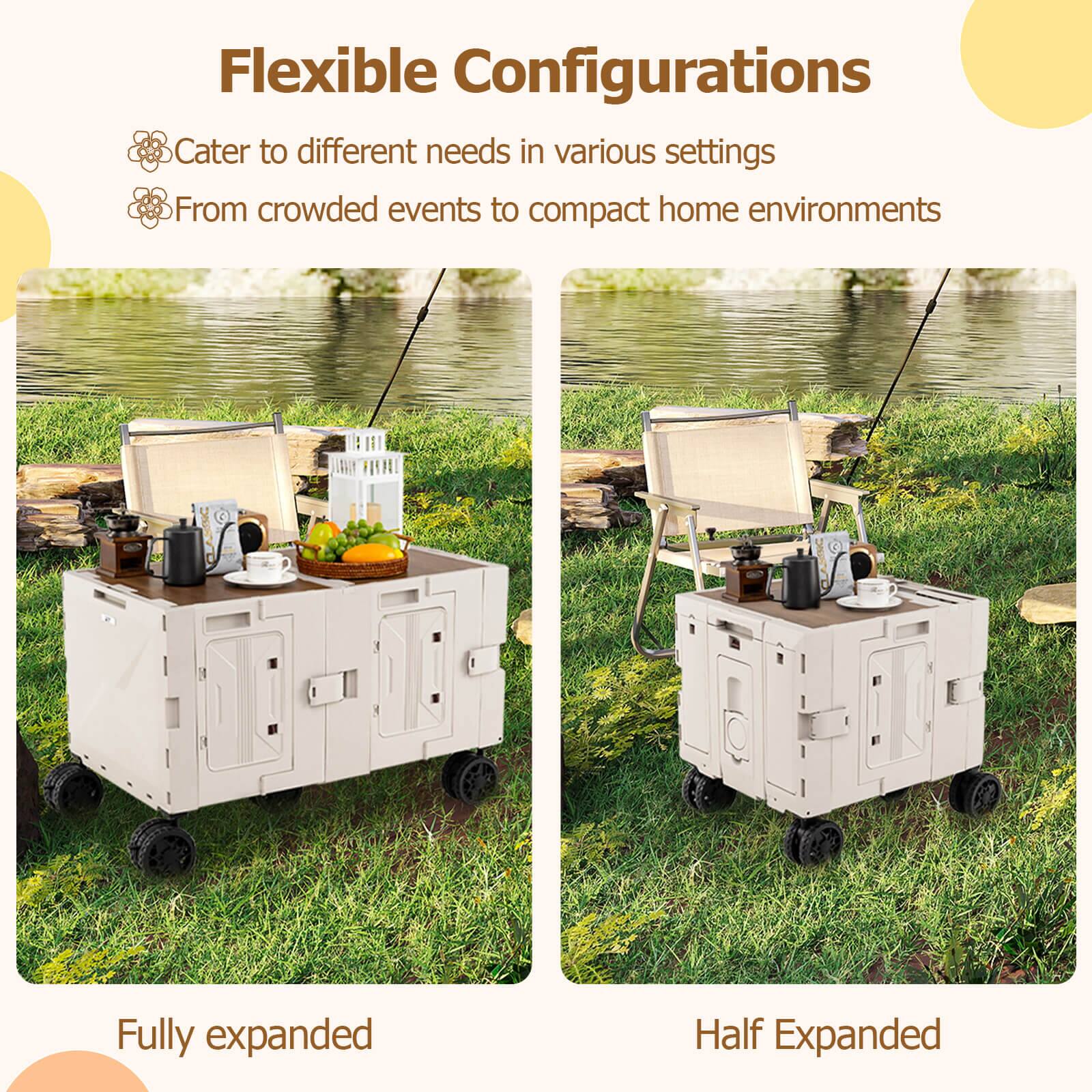 Flexible Configurations

- Cater to different needs in various settings
- From crowded events to compact home environments

Fully expanded

Half Expanded