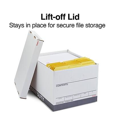 Lift-off Lid  
Stays in place for secure file storage  

CONTENTS:  
HEAVY DUTY  
4PK  
1STUR2TO  
STSP2IS