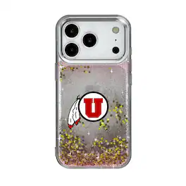 Keyscaper - NCAA - Utah Utes Linen Logo iPhone Glitter Case - 15 - Multicolor