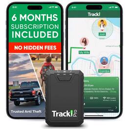 Tracki - Pro GPS Tracker for Vehicles - Magnetic Waterproof 4G LTE Car Tracker, Long-Life Battery (6-mo Subscription Inc.) - Black