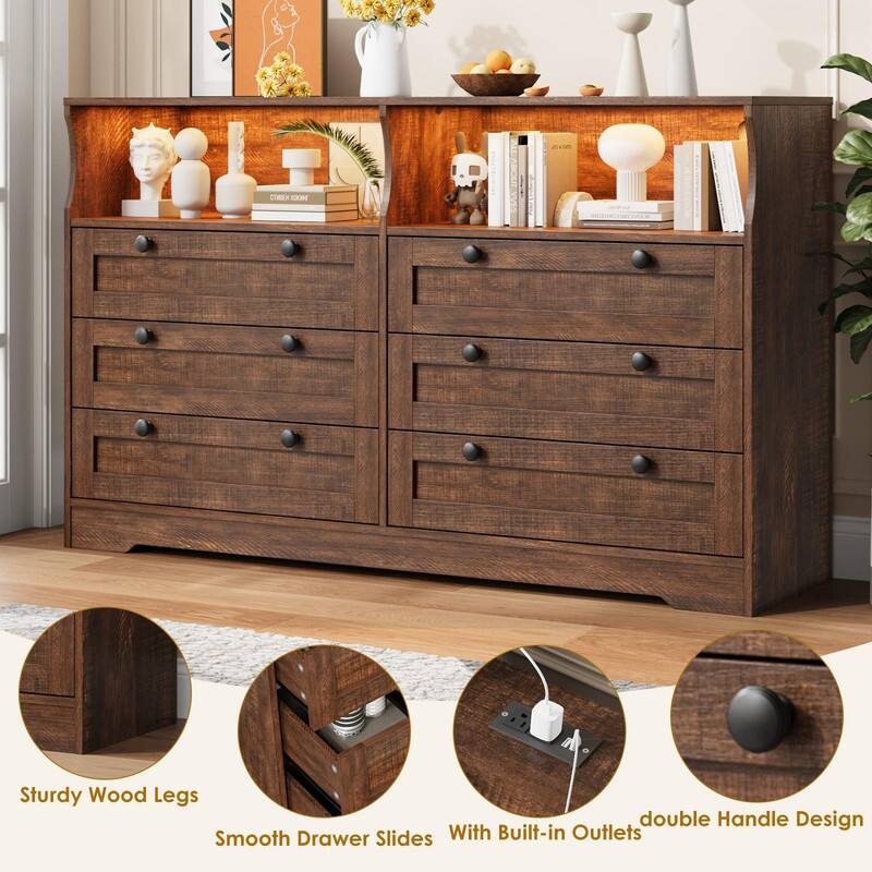 - Sturdy Wood Legs
- Smooth Drawer Slides
- With Built-in Outlets
- Double Handle Design