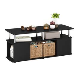 Furinno - JAYA TV Stand, Entertainment Center with Open Shelves, TV Console for Living Room - Dark Americano