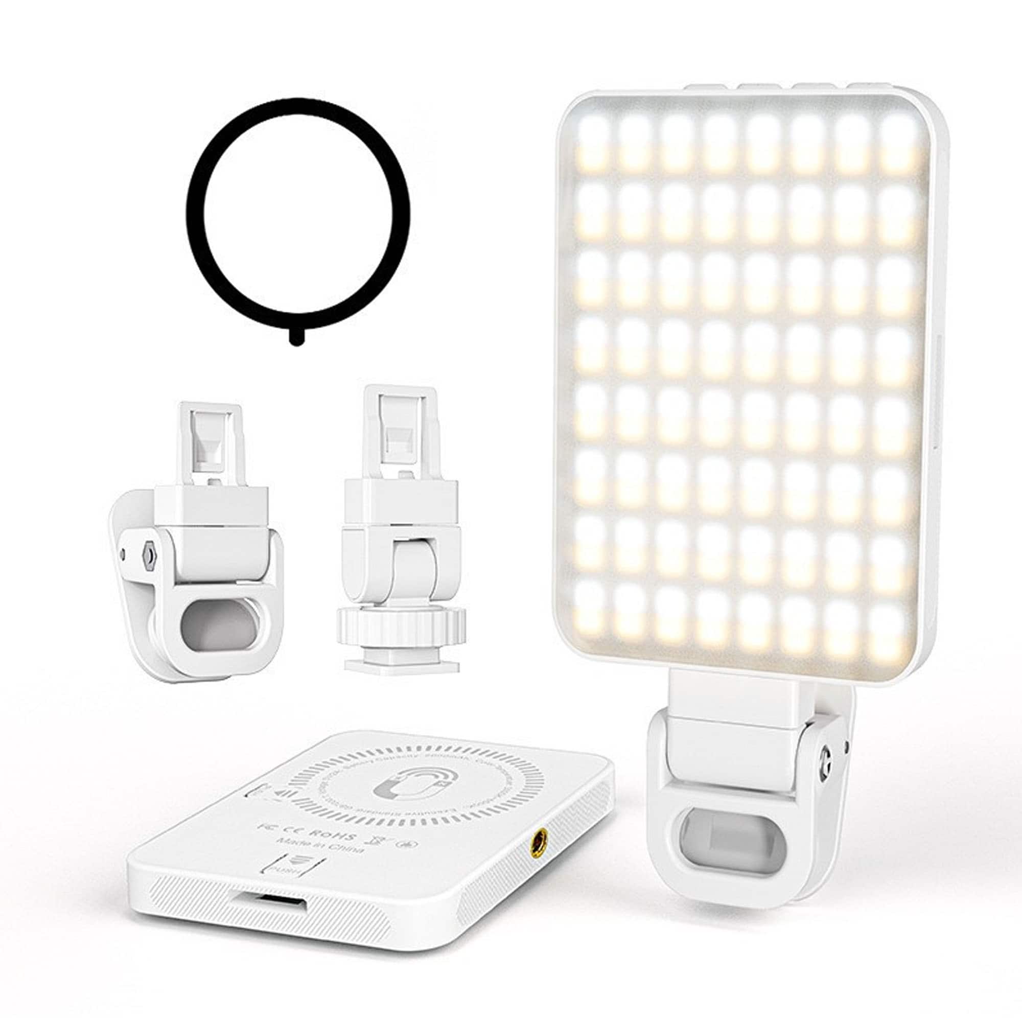 YONWAY - Multi-Functional Magnetic Fill Light, 3 Color Modes, 10 Brightness Levels, 128 Eye-Caring LEDs for Camera, Phone, Laptop