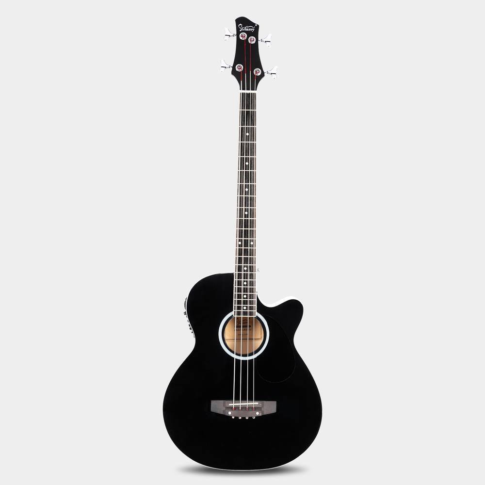 Left. Winado - 44.5 in EQ 4 String Acoustic Bass Guitar, Full Size Bass Guitar Kit with Portable Guitar Bag, Premium Cable,Wrench,Strap.
