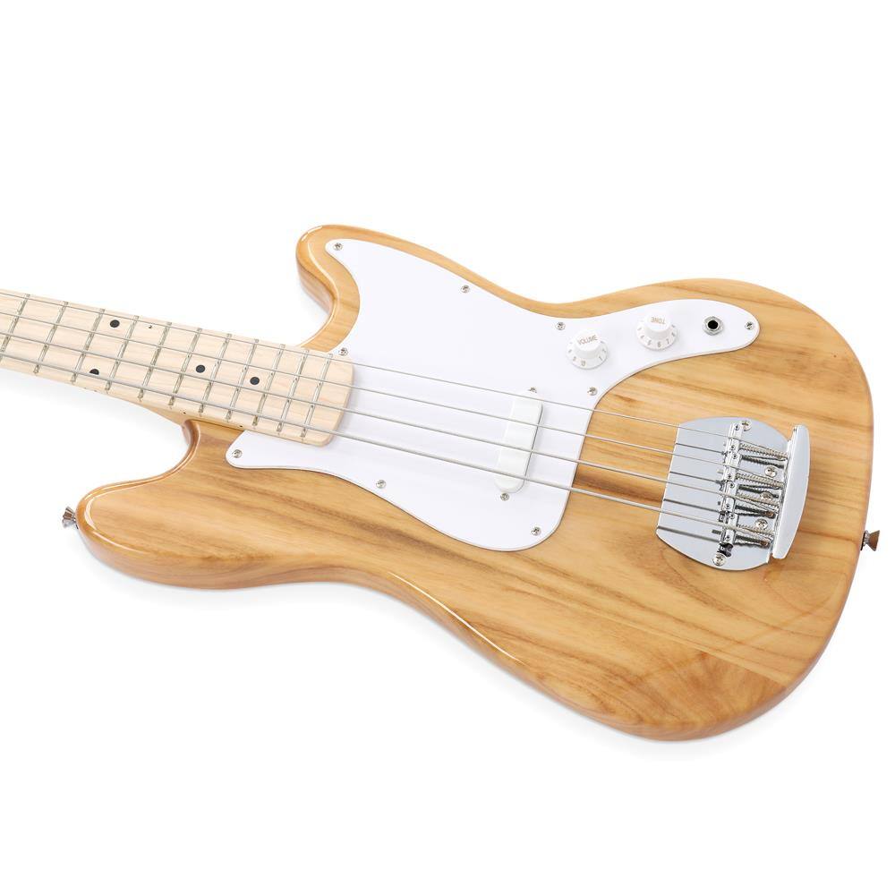 Angle. Winado - Electric Bass Guitar Full Size 4 String Rosewood Basswood Fire Style Exquisite Burning Bass(Burly Wood).