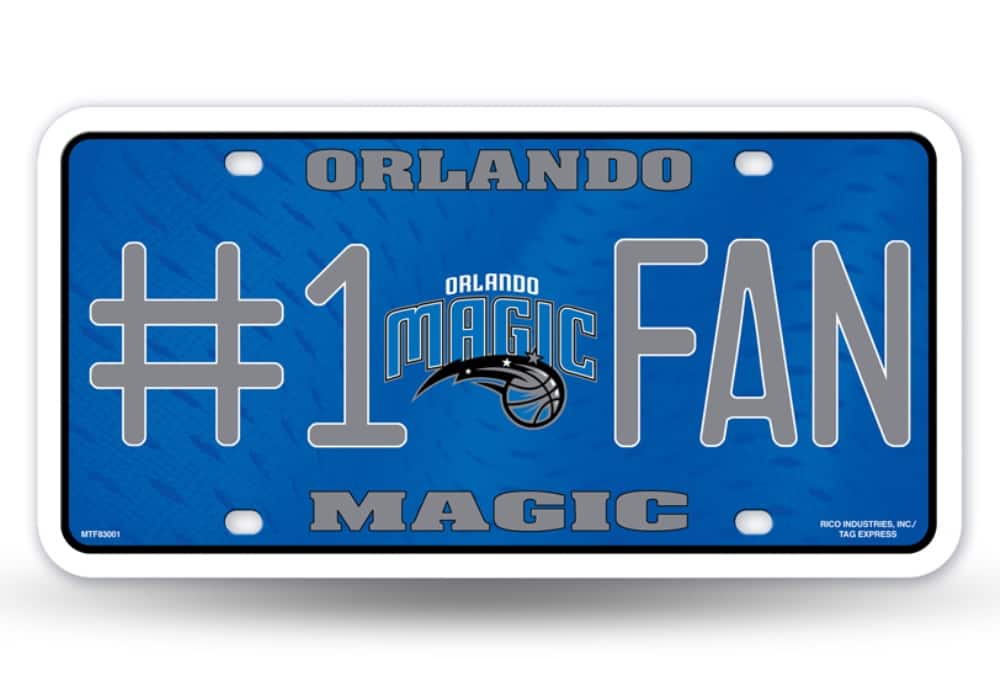 Rico Industries- Orlando Magic #1 Fan Metal License Plate Tag- Number One! Let's Go- Multi