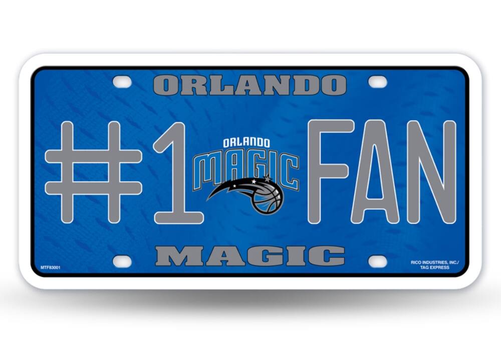 Orlando Magic #1 Fan Metal License Plate Tag - Number One! Let's Go!!