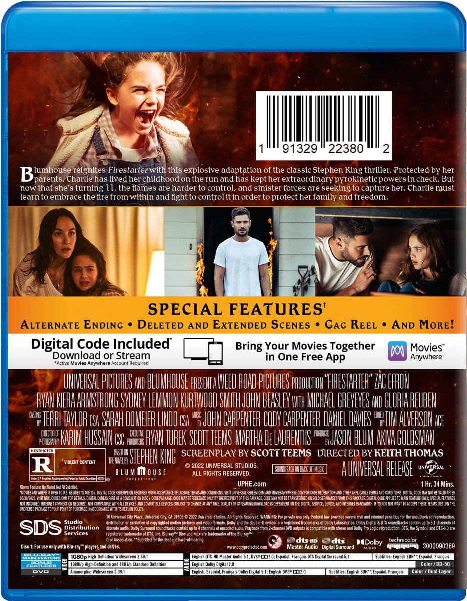 Back. Firestarter (with DVD) [Blu-ray].