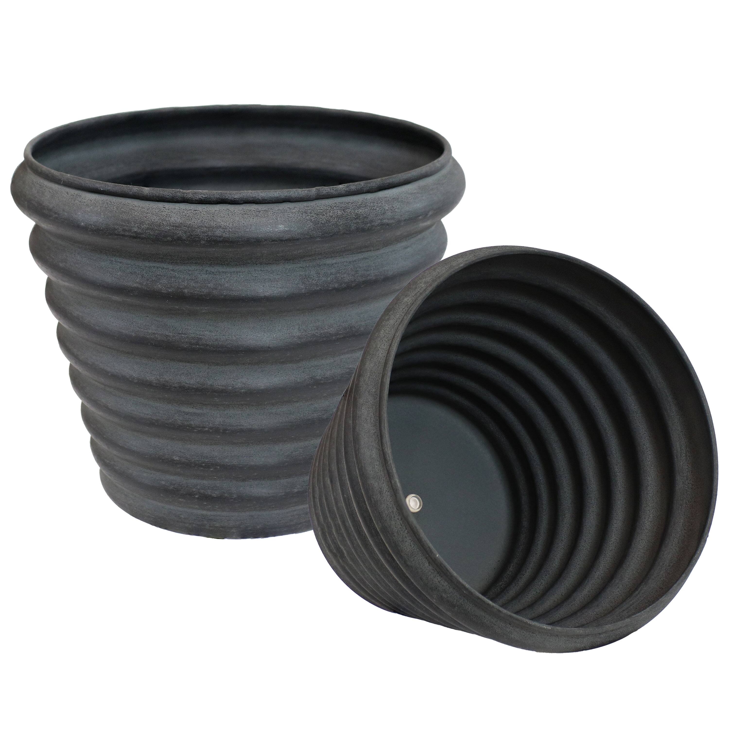 Sunnydaze - Molly Metal Planter - 12.5 in - Set of 2 - Matte Gray price history on PriceWatchPro