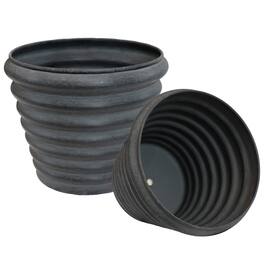 Sunnydaze - Molly Metal Planter - 12.5 in - Set of 2 - Matte Gray