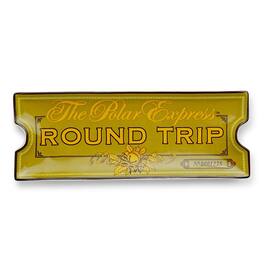 Silver Buffalo - The Polar Express Round Trip Ticket Sculpted Ceramic Trinket Tray - Gold