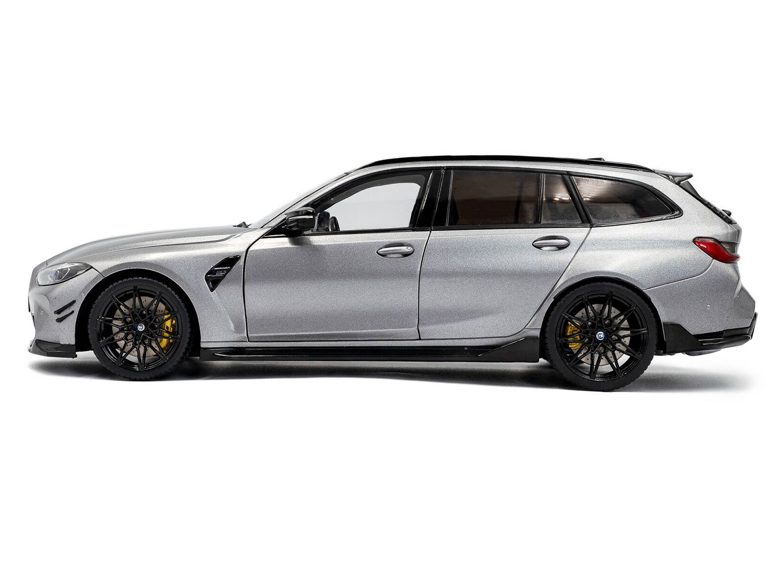 Alt View 2. Solido - 2024 BMW M3 Competition M xDrive Touring Frozen Pure Gray Metallic with Black Top 1/18 Diecast Model Car by Solido.