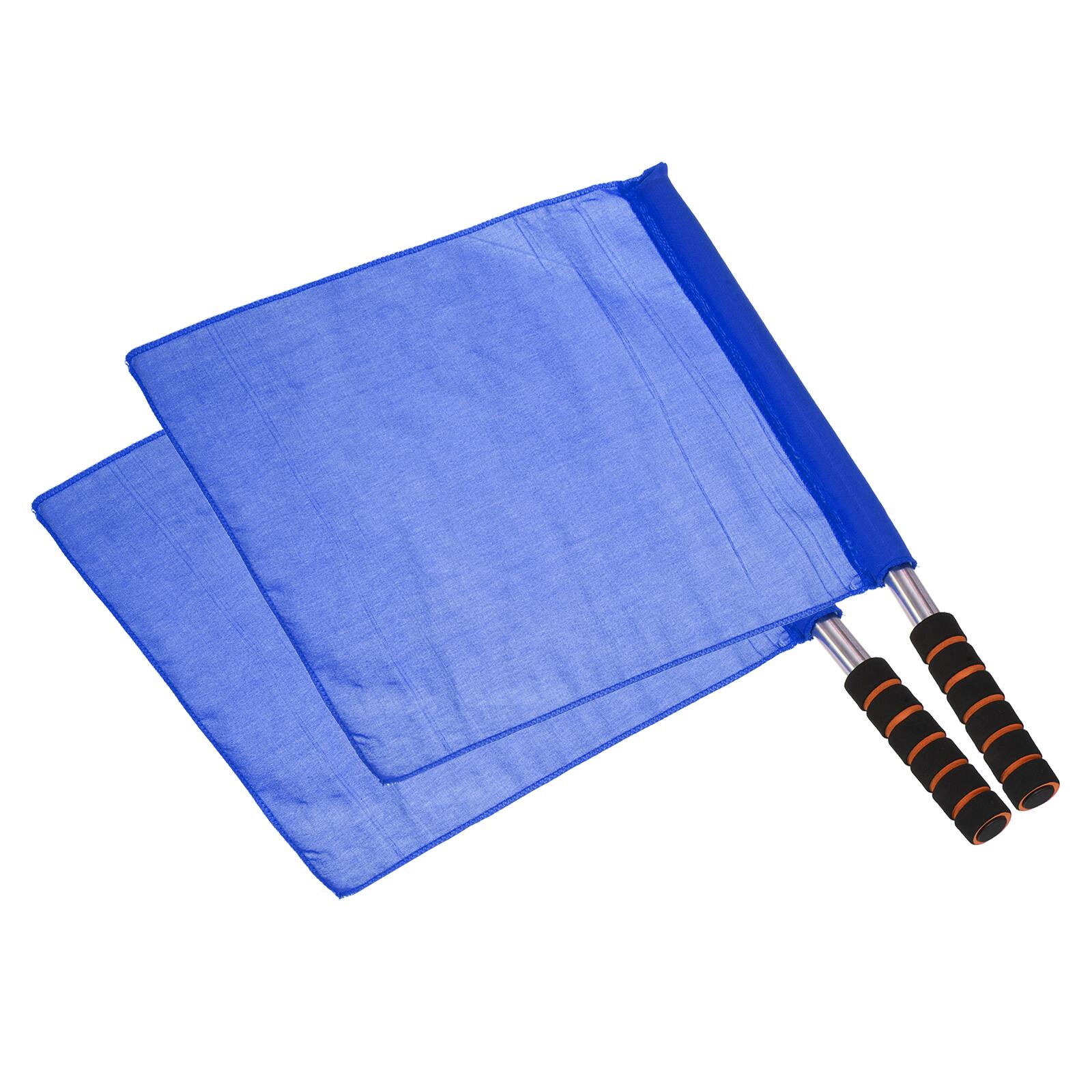 Front. Unique Bargains - Referee Flag, 2pcs Stainless Steel Pole Sponge Handle for Football/Soccer/Track & Field Linesman Command Signal - Blue.