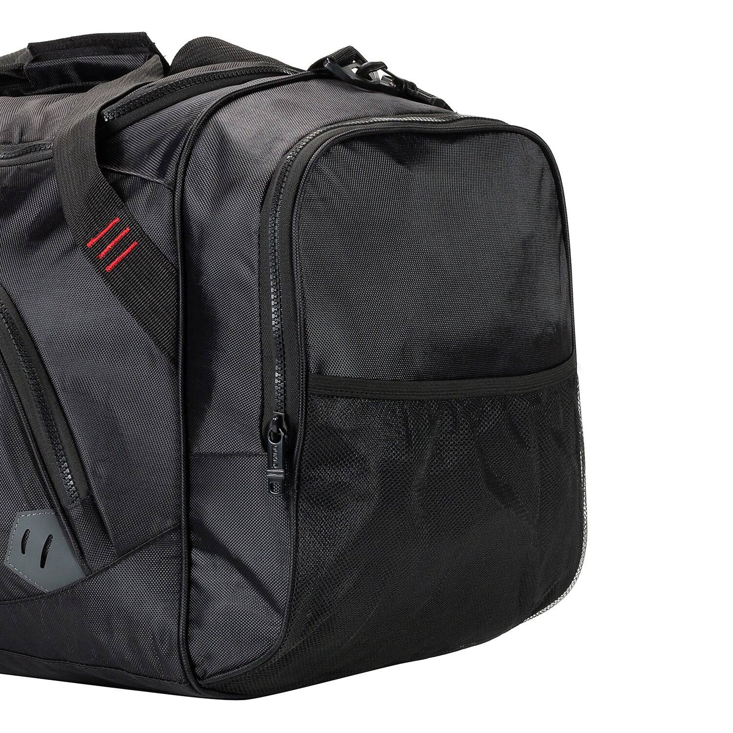Left. DUKAP - Contender Gym Duffel Bag - BLACK.