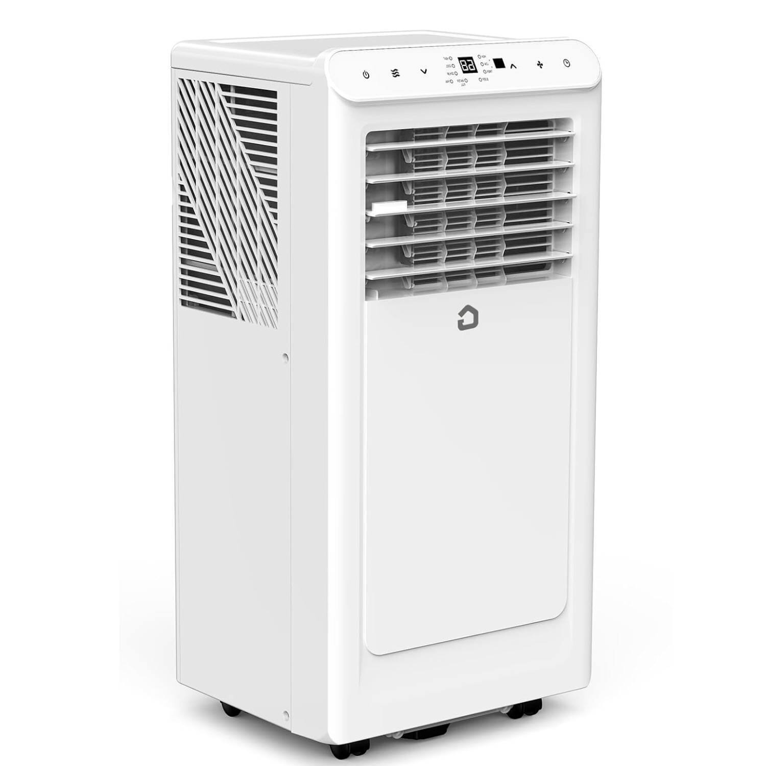 Front. Acekool - 8000 BTU Portable Air Conditioner for Rooms with Dehumidifier, Quiet - White.