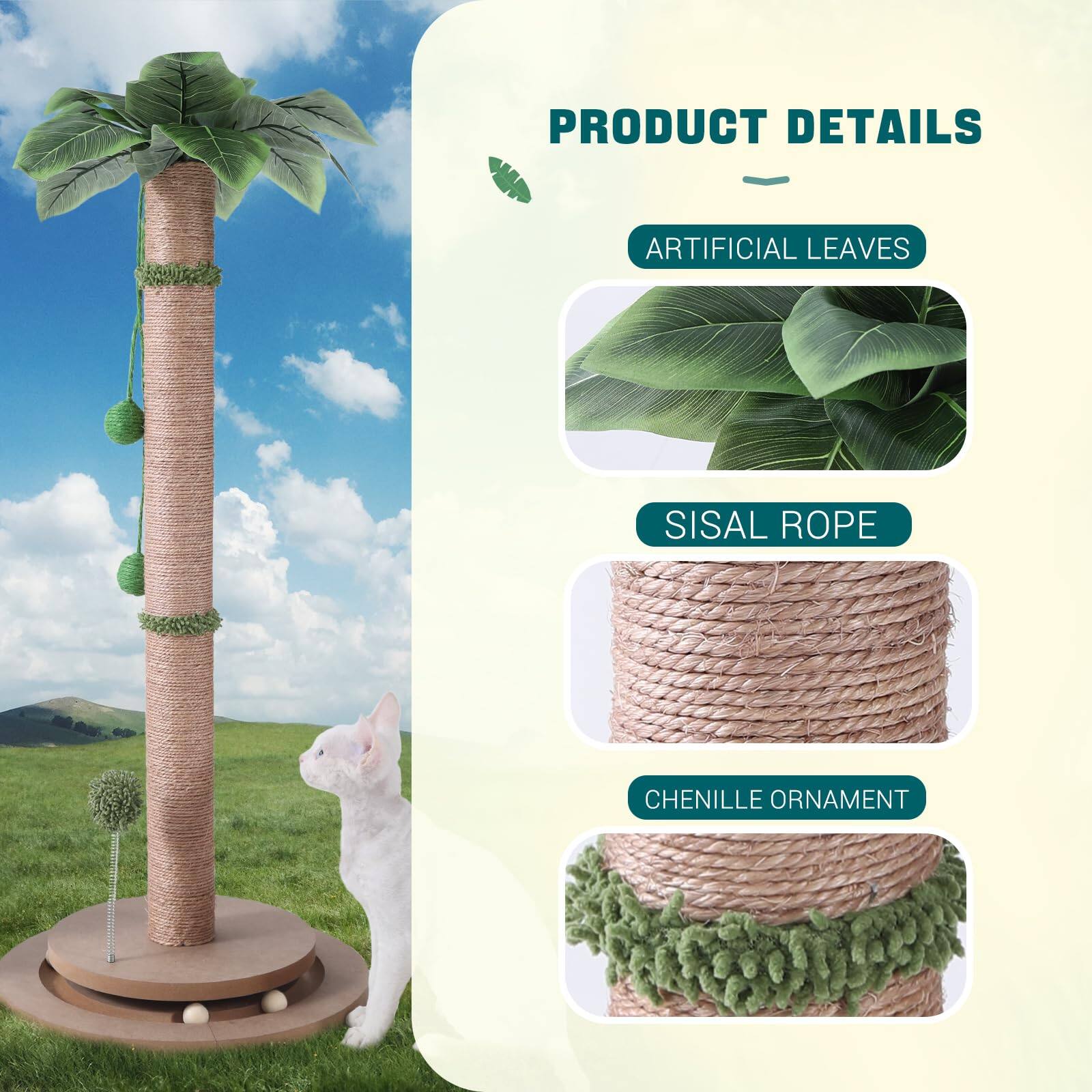 PRODUCT DETAILS

- ARTIFICIAL LEAVES
- SISAL ROPE
- CHENILLE ORNAMENT