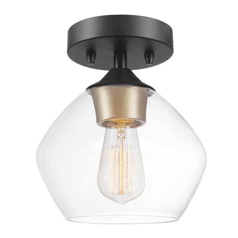 Angle. Globe Electric - Globe Electric Harrow 9.1 in. H X 8 in. W X 8 in. L Matte Black Ceiling Light.
