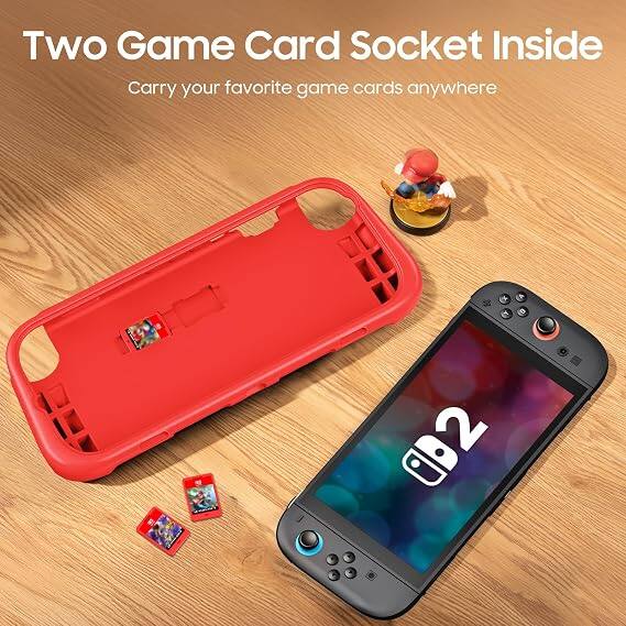 Two Game Card Socket Inside  
Carry your favorite game cards anywhere
