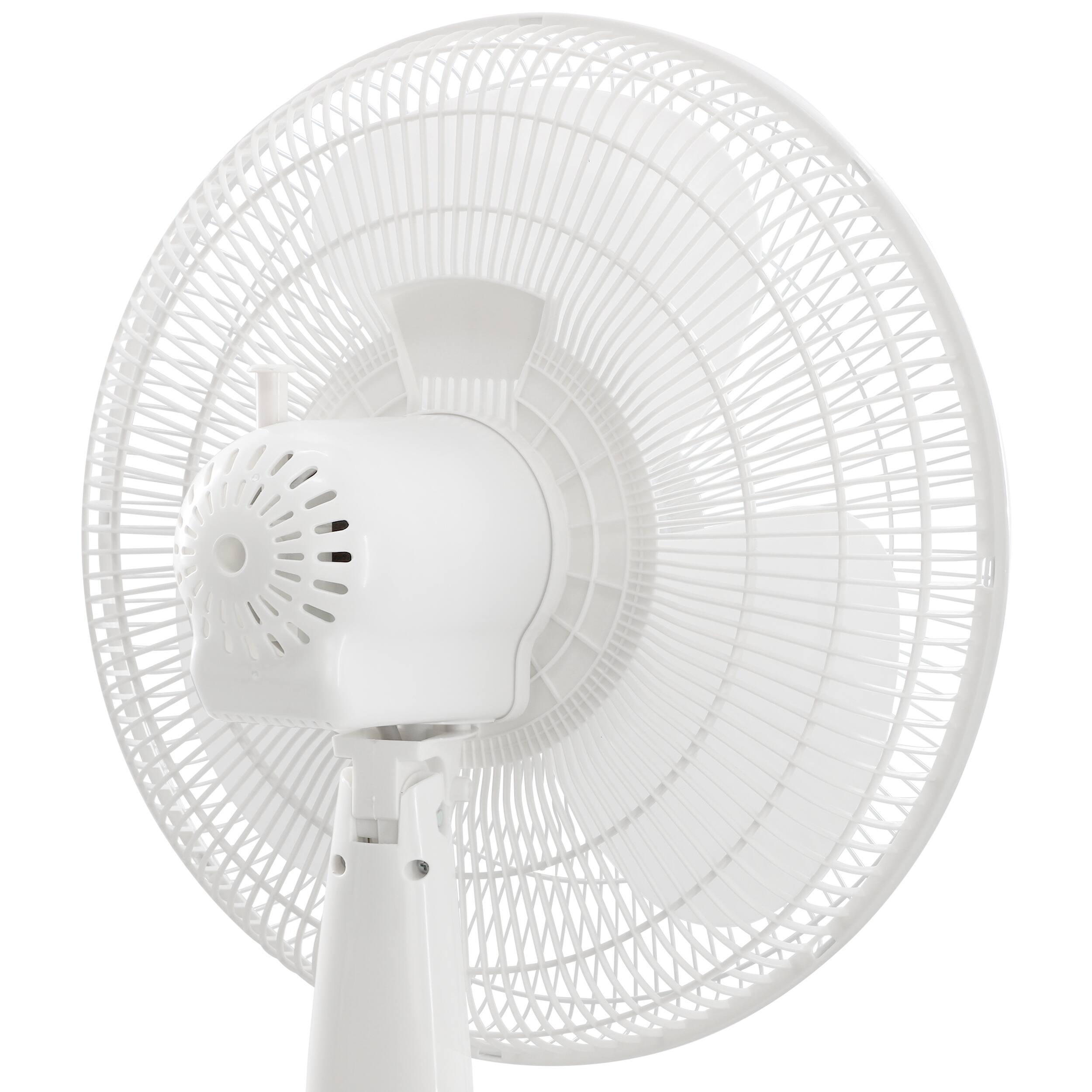 Alt View 4. VieAir - Vie Air 16 Inch 3 Speed Oscillating Stand Fan with Remote Control in White - White.