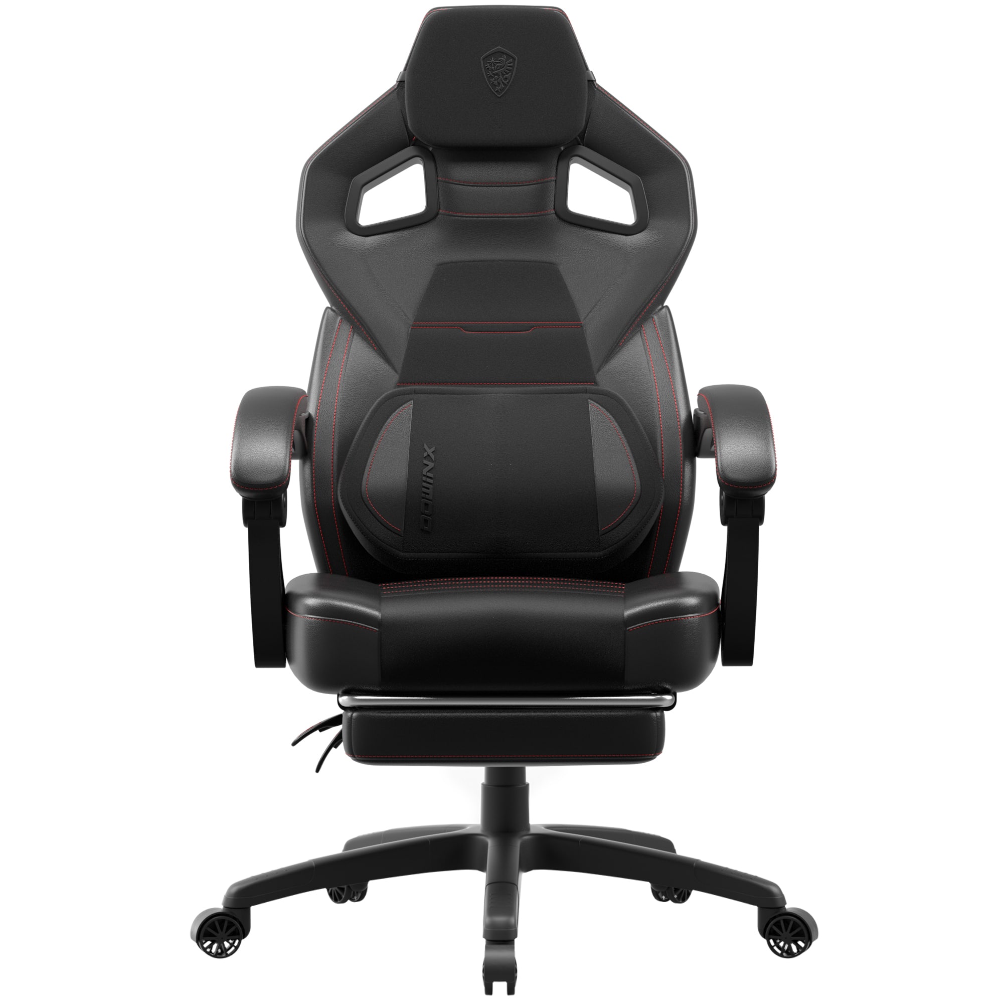 Dowinx - Wide Back Gaming Chair with Footrest for Adults, Office Chair Big and Tall with Breathable Pocket Spring Cushion - Black