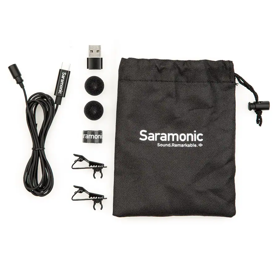 Good Computer Output Image Saramonic Lavalier Mic w/ USB C Output, 6.6' Cable & USB Adapter for ...