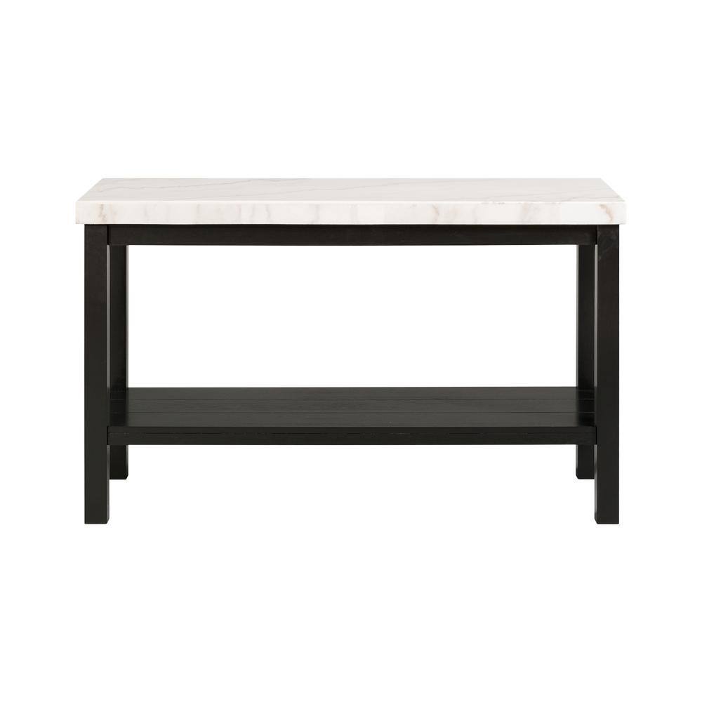 Left. Picket House Furnishings - Evie White Marble Rectangle Sofa Table - White.