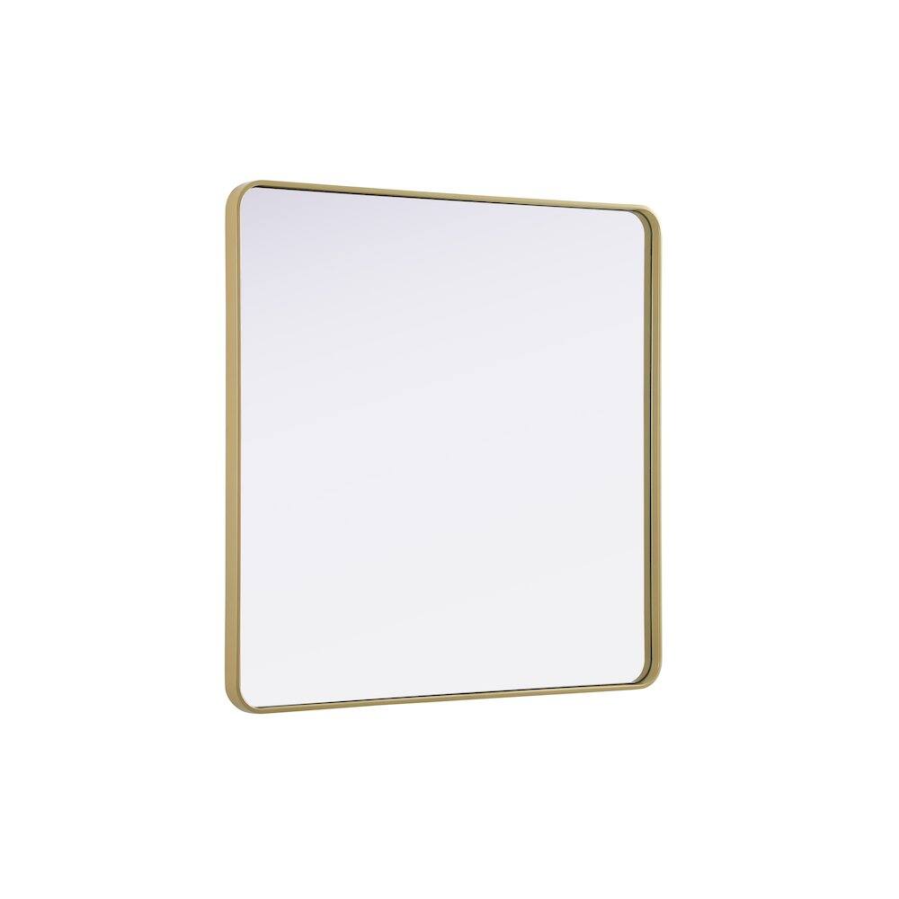 Alt View 1. Elegant Decor - Contour Metal Square Mirror 42x42 in Brass - Brass.