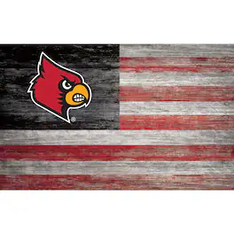 Fan Creations - Louisville Cardinals 11'' x 19'' Distressed Flag Sign - Multicolor