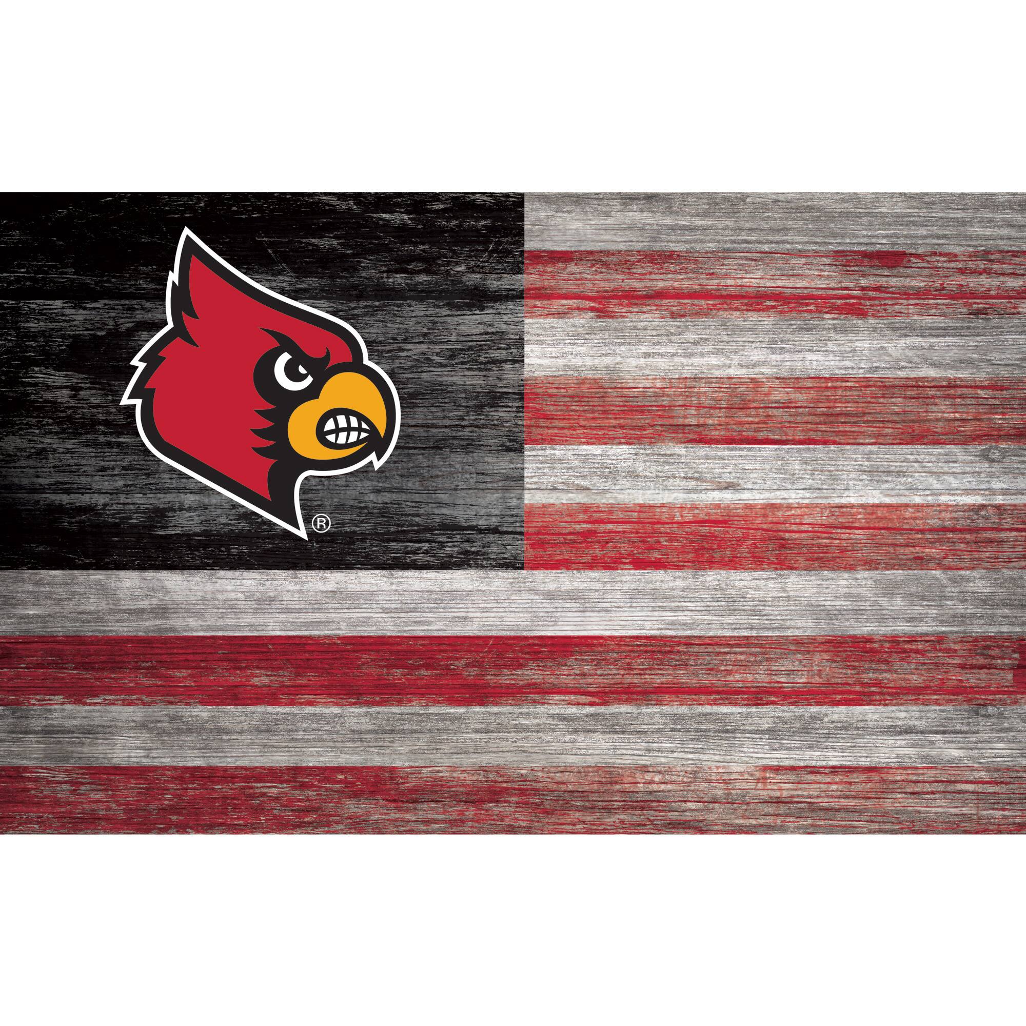 Louisville Cardinals 11'' x 19'' Distressed Flag Sign