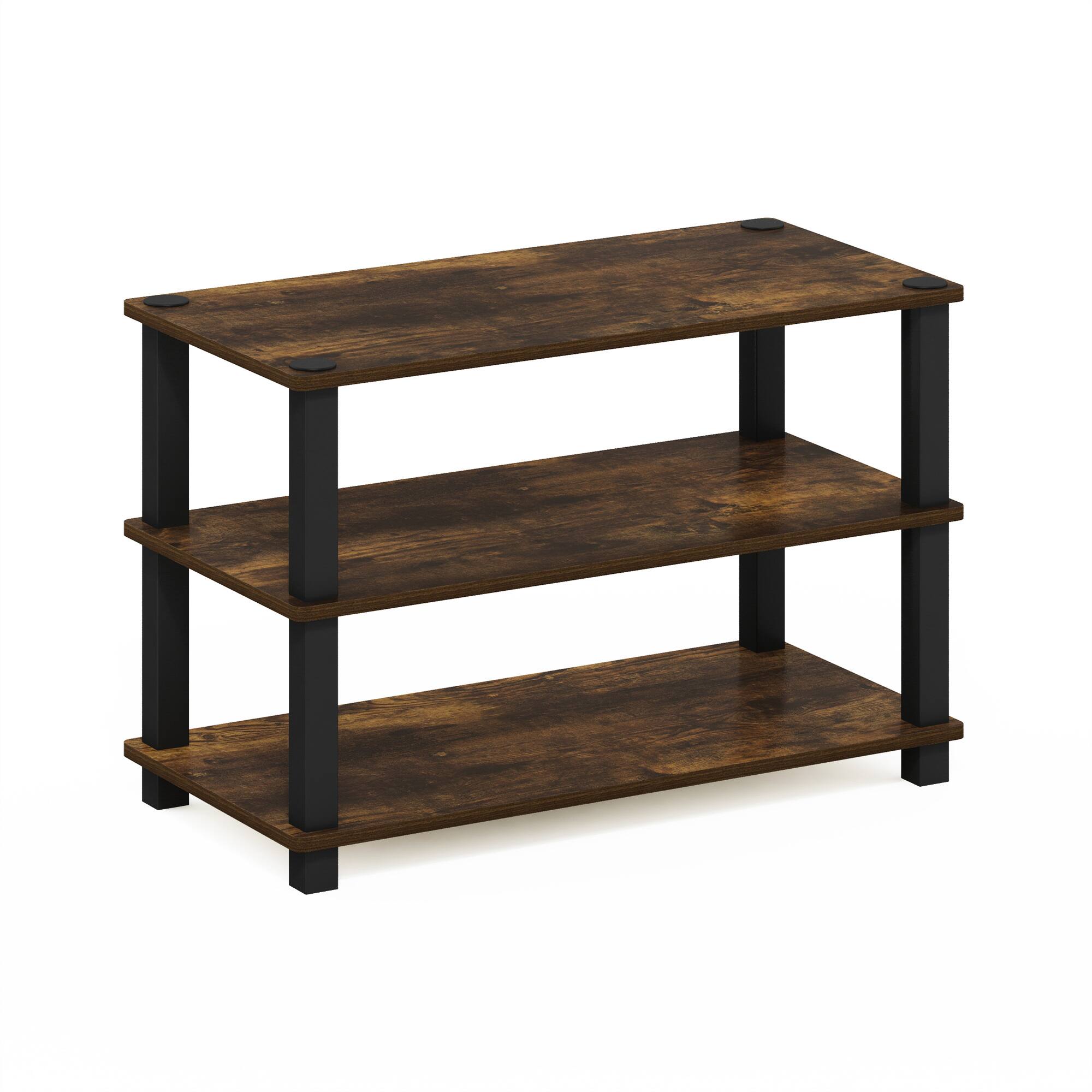 Alt View 2. HOMLUX - 3-Tier 23.6"W Wood & PVC Tubes Shoe Rack Shoe Shelf Holds up to 9 Pairs for Enterway - Amber.