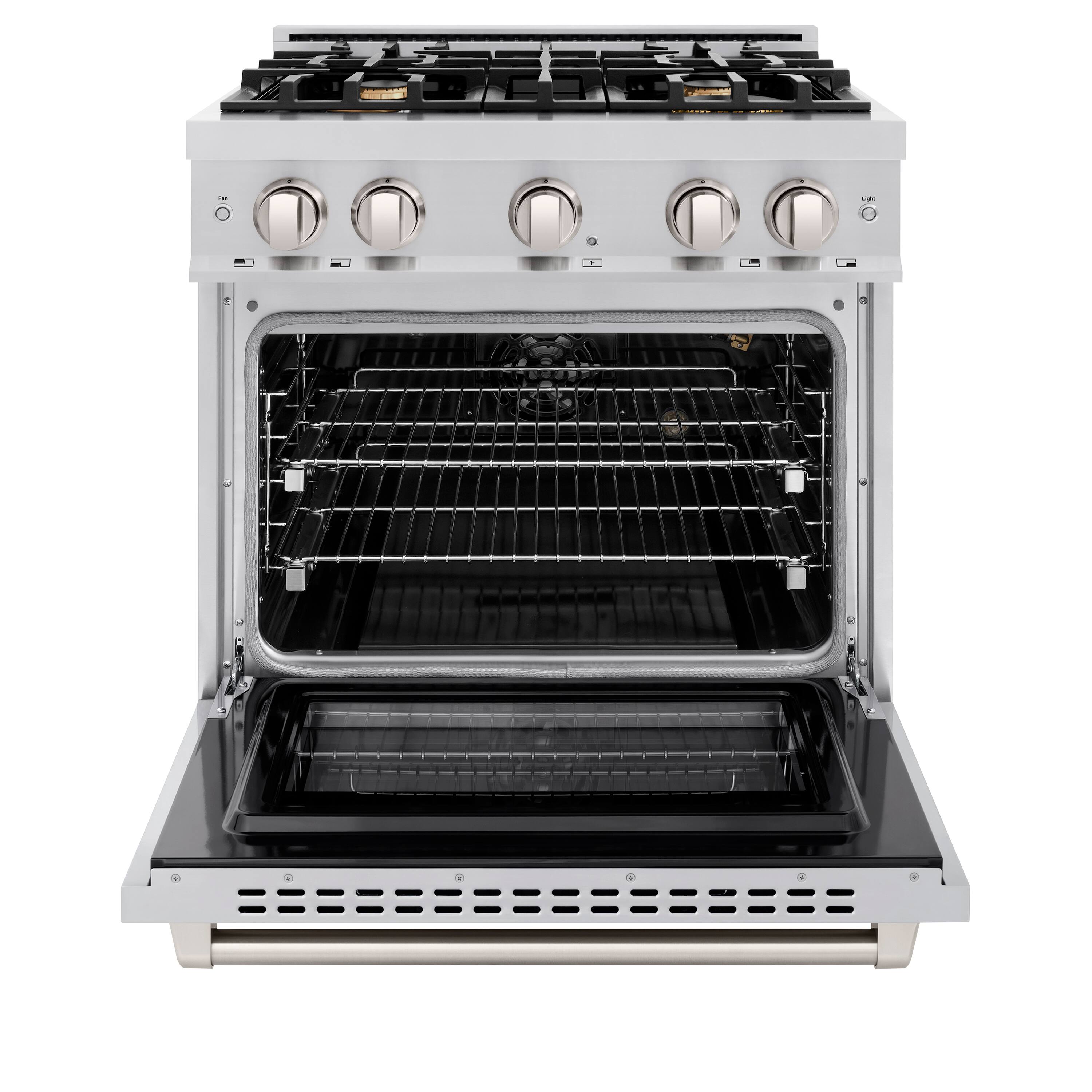 Alt View 1. ZLINE - ZLINE 30 in. 4.2 cu. ft. Freestanding Select Gas Range w/ Convection Oven in Stainless Steel w/ 4 Brass Burners - Stainless Steel.