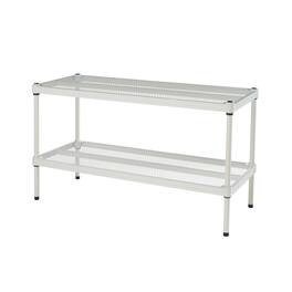 Design Ideas - MeshWorks 2 Tier Full-Size Metal Storage Shelving Unit Rack - White