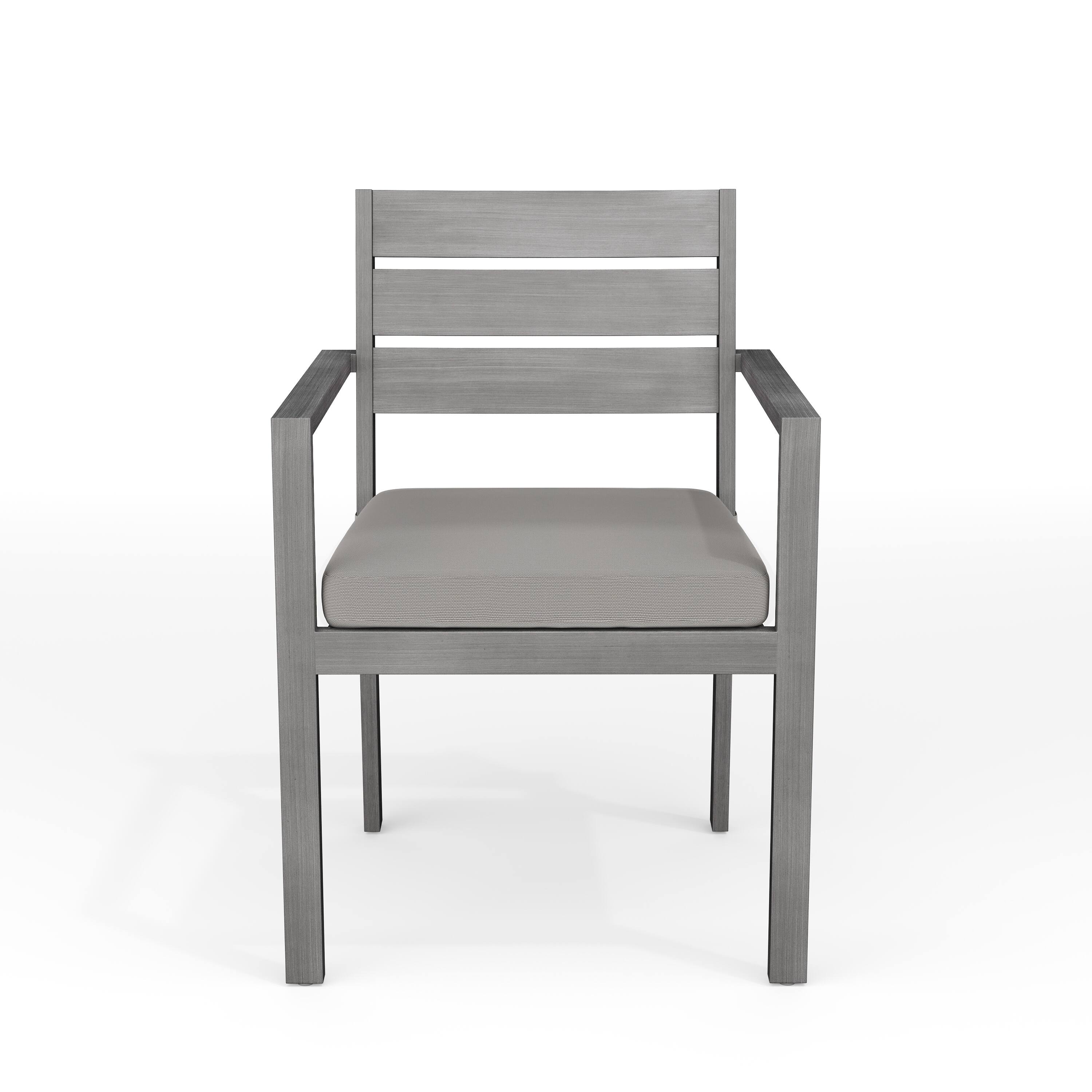 Alt View 10. Martha Stewart - Bedford All-Weather Stacking Patio Dining Armchair with Seat Cushion - Gray.