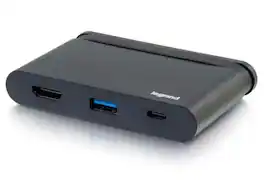 C2G - USB C Mini Dock with HDMI, USB & Power Deliery up to 100W - USB C Male, USB C Female, HDMI, USB A and Power Delivery - Black