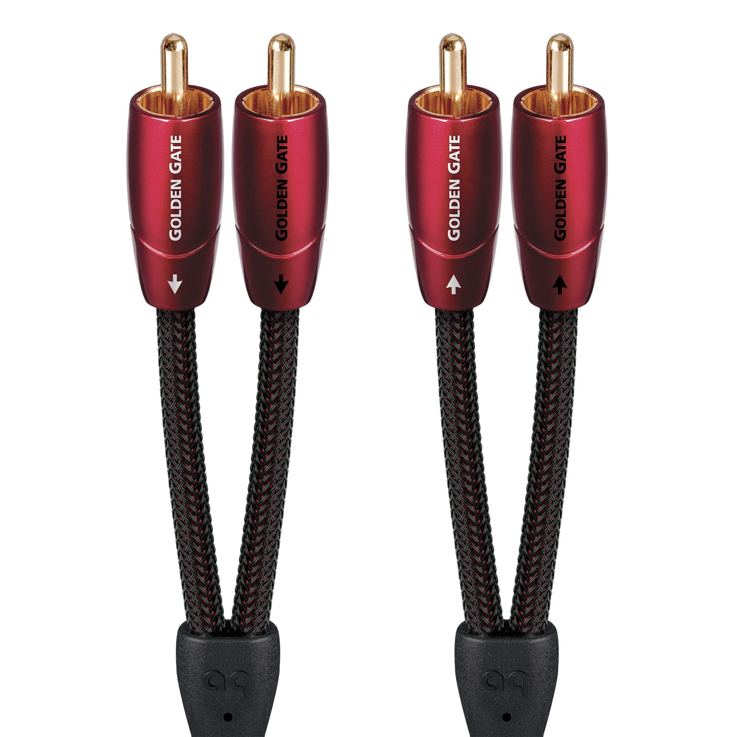 AudioQuest - Golden Gate RCA > RCA 3.3' Analog Audio Interconnect Cable - Red on Black - Front_Zoom