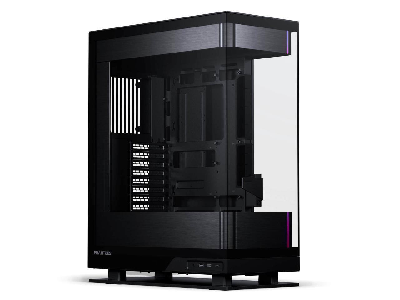 Angle. Phanteks - Phanteks Evolv X2, Mid-Tower Gaming Chassis, Vertical Cooling, Tempered Glass, D-RGB Lighting, Brushed Black - Brushed Black.