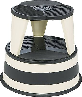 Alt View 1. Task It - Cramer KIK Step-Rolling Stool, Beige - Beige and Black.
