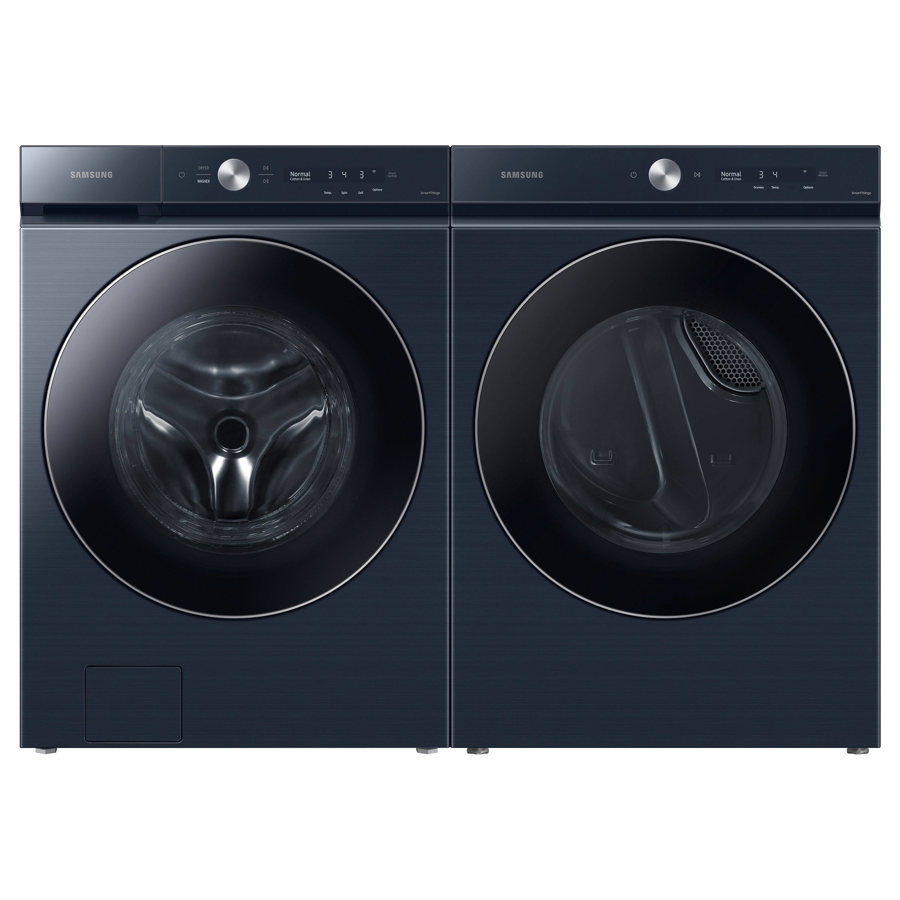 Alt View 16. Samsung - Open Box BESPOKE 7.6 Cu. Ft. Stackable Smart Gas Dryer with Steam and AI Optimal Dry - Brushed Navy.