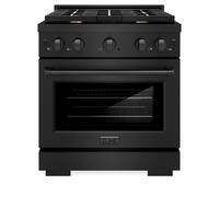 ZLINE - 30" Paramount Gas Range w/ Convection Oven in Black Stainless & 4 Brass Burners (SGRB-BR-30) - Black Stainless Steel - Front_Zoom