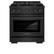 Front. ZLINE - 30" Paramount Gas Range w/ Convection Oven in Black Stainless & 4 Brass Burners (SGRB-BR-30) - Black Stainless Steel.