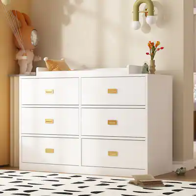 white changing table dresser DaVinci Sammy Scallop 6-Drawer Strawberry Red spruce veneers Changing Table Dresser Baby Diaper