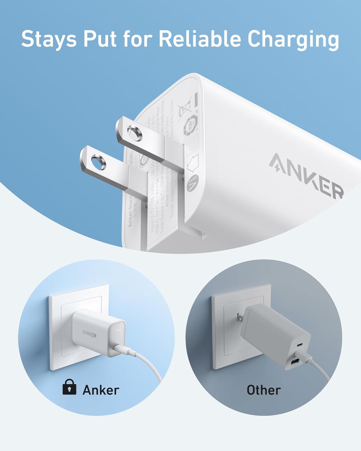 Anker Nano Charger, 100W Foldable Type C Charger Black A2679