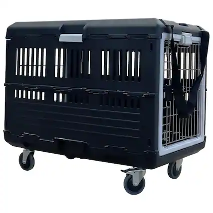 Front. Mirapet - Mirapet Collapsible Pet Carrier & Crate for Large Dogs & Cats w/ Travel Kit, 35".