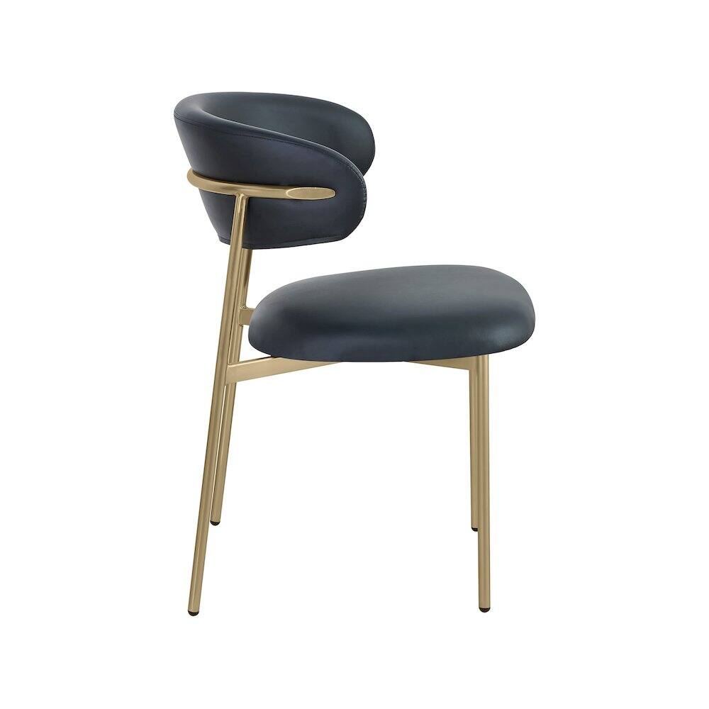 Alt View 3. Meridian Furniture - Lupita Black Vegan Leather Dining Chair, Set of 2 - Black.