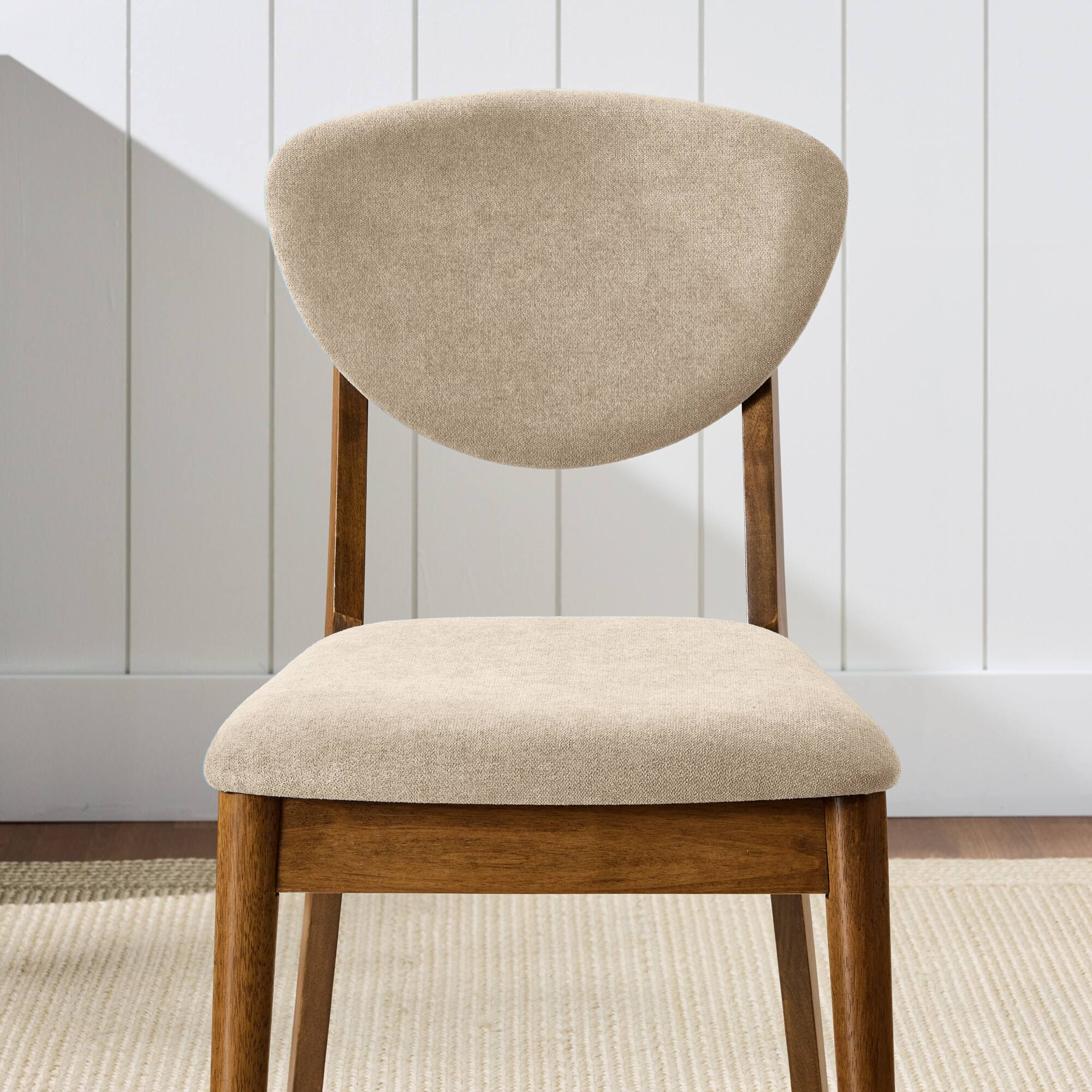 Alt View 2. Best Choice Products - Best Choice Products 2-Piece Mid-Century Modern Wood & Upholstered Dining Chair Set - Walnut/Oatmeal - Walnut/Oatmeal.