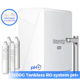 Waterdrop - X12 Reverse Osmosis System Multi-method Reverse Osmosis Filtration System - White