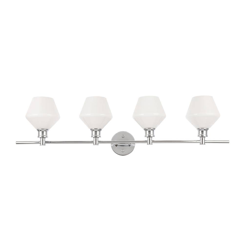 Alt View 8. Living District - Gene 4 light Chrome and Frosted white glass Wall sconce - Chrome And Frosted White Glass.