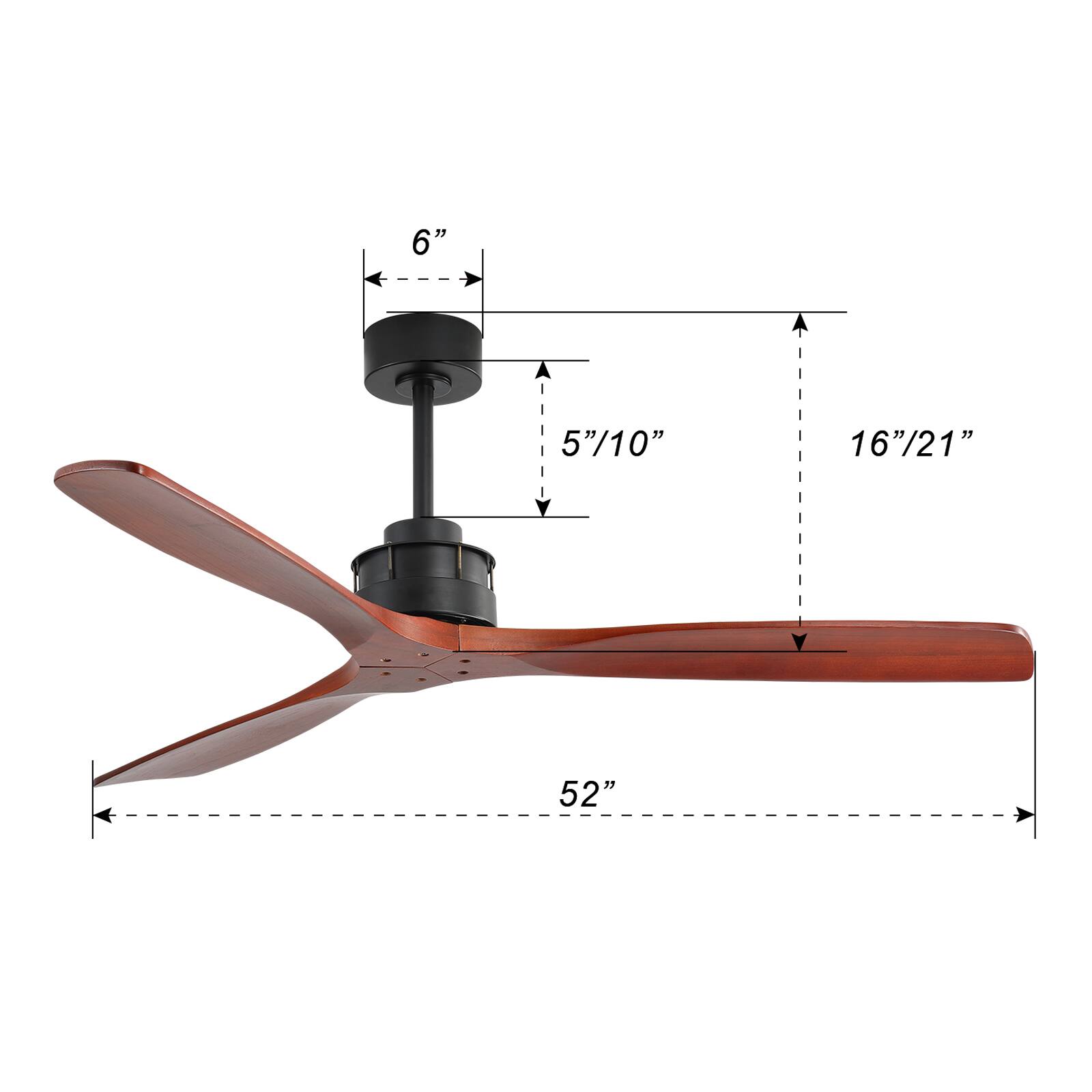 6" 5"/10" 16"/21" 52"