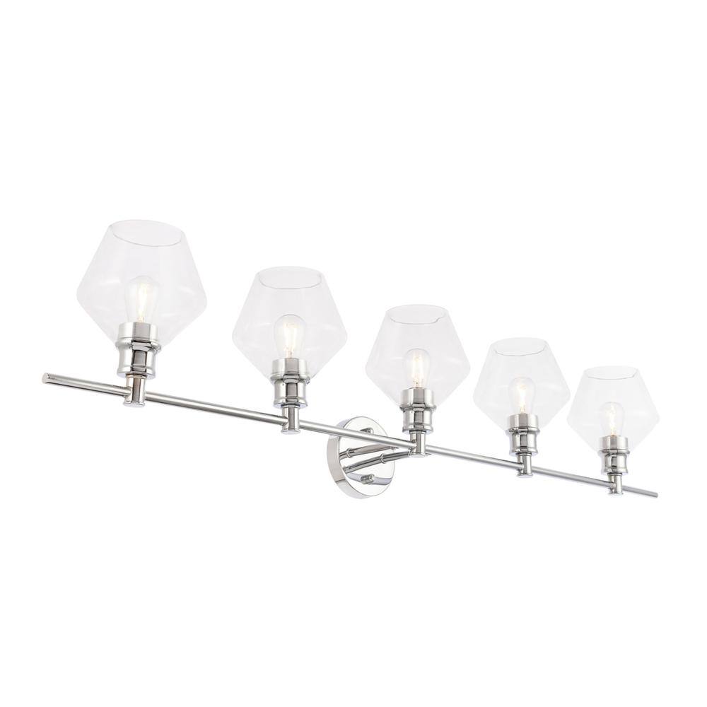 Alt View 4. Living District - Gene 5 light Chrome and Clear glass Wall sconce - Chrome And Clear Glass.