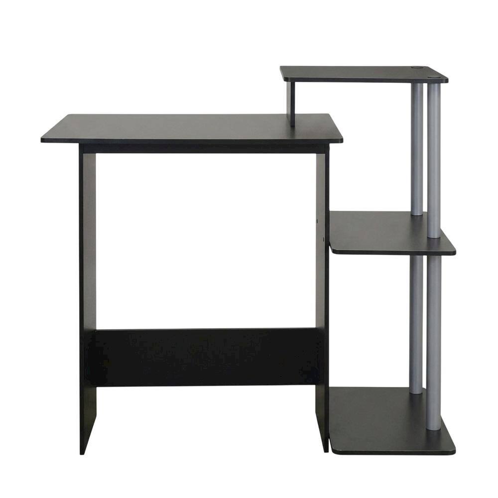 Back. BisonOffice - Black and Grey Computer Desk with Spacious Surface and Sturdy Frame - Black/Grey.